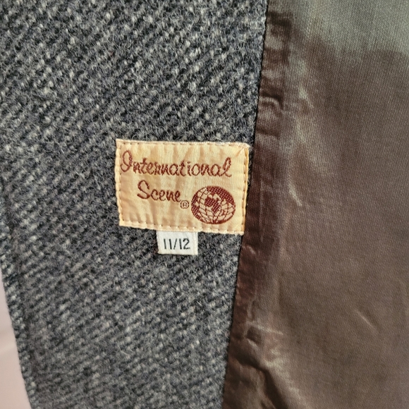 Vintage International Scene 100% wool long Pea Coat double breasted - Picture 8 of 10